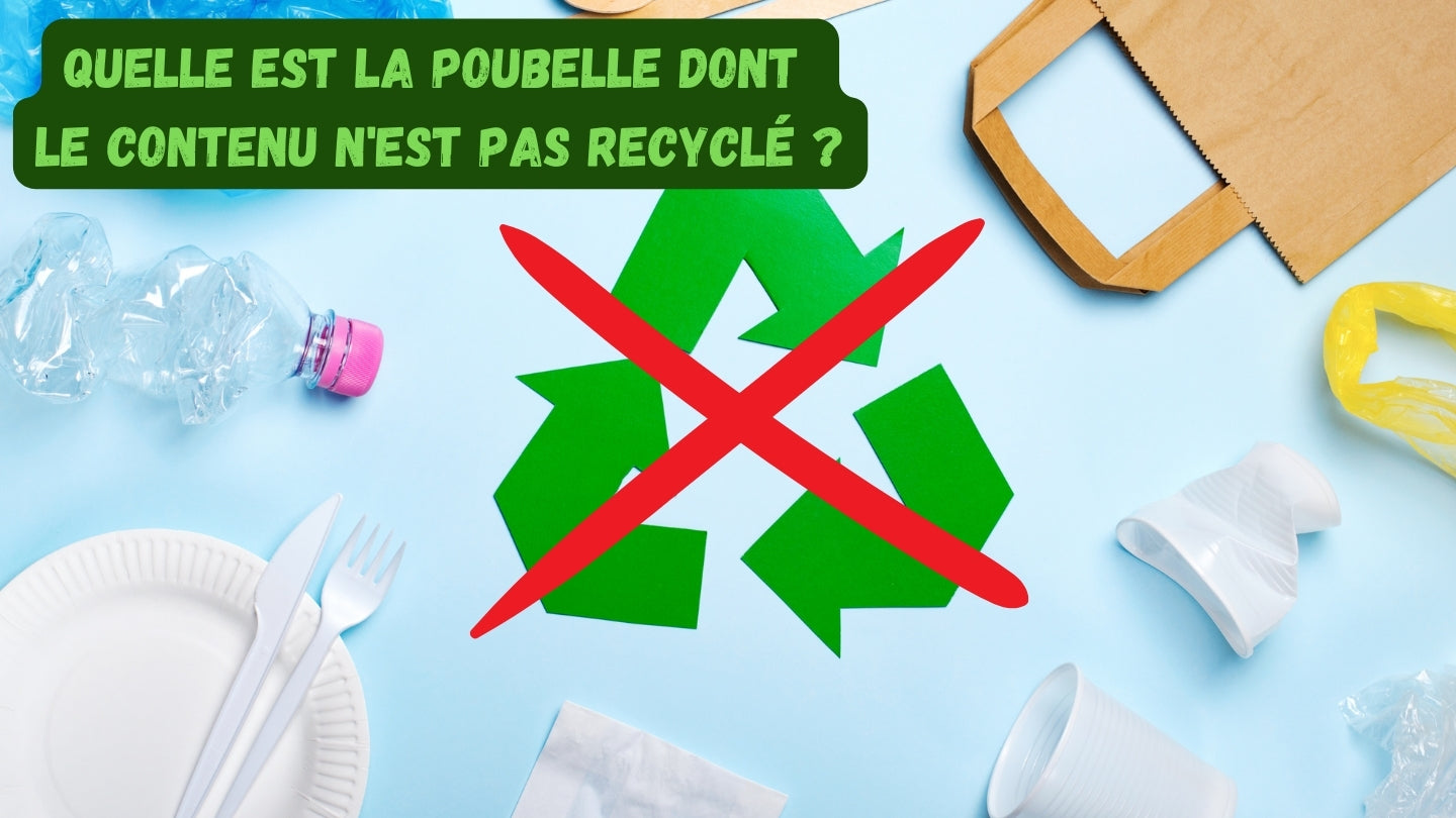 Quelle est la poubelle dont le contenu n'est pas recyclé ?